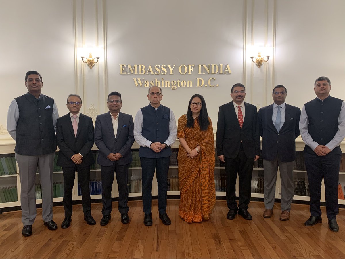 <a href="/AmbVMKwatra/">Amb Vinay Mohan Kwatra</a> chaired a conference with the Consuls General to review progress on ongoing bilateral initiatives and to chart a path to further strengthen 🇮🇳 🇺🇸 partnership across verticals in a mutually beneficial manner.