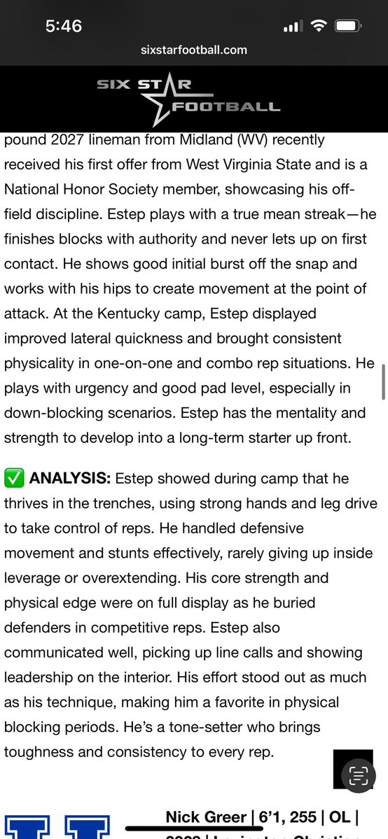 Thank you for the write up <a href="/sixstarfootball/">Six Star Football | PLUS+</a> 
<a href="/FBCoachWolf/">Eric Wolford</a>