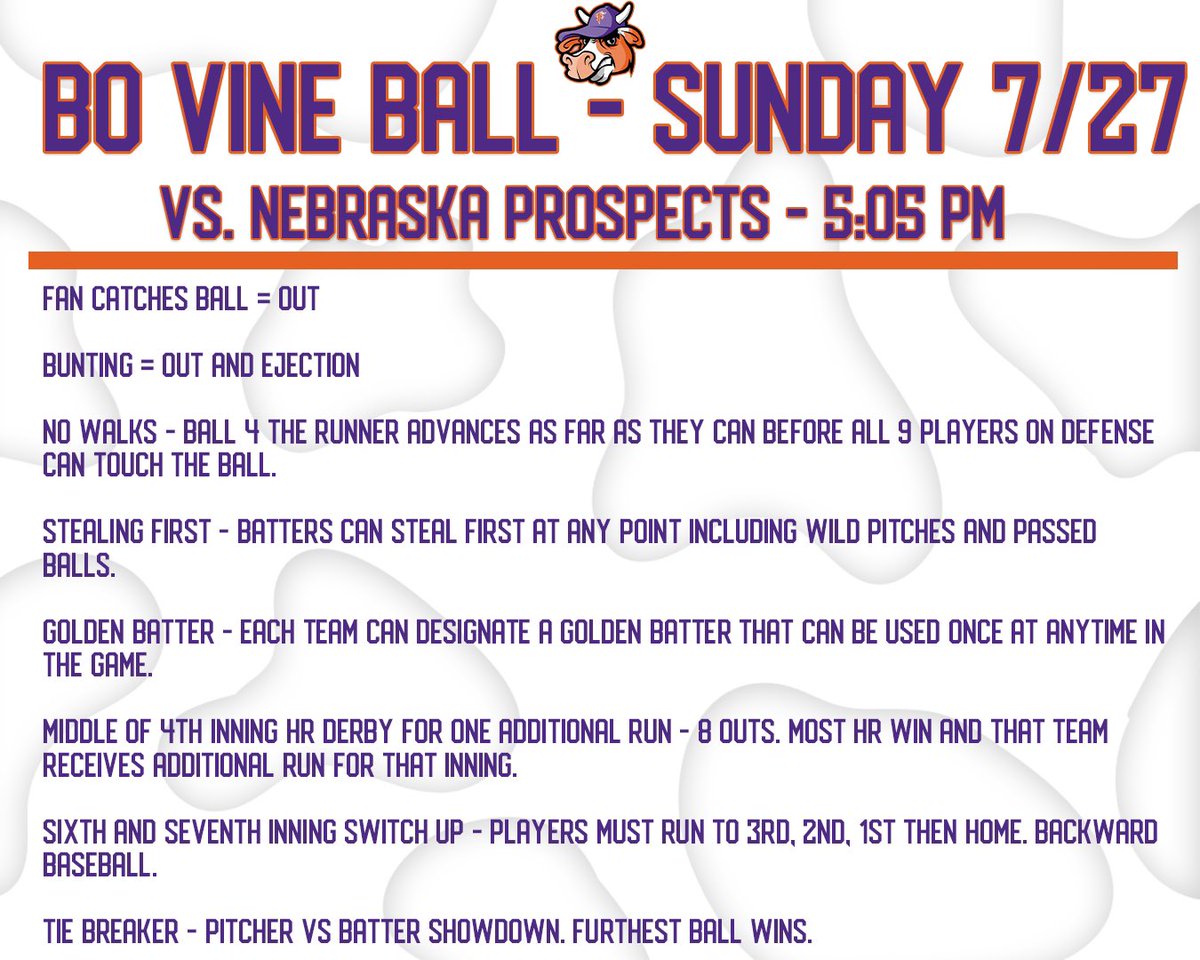 fremont_moo's tweet image. Moo’ve over regular baseball — Bo-Vine Ball is taking over tomorrow! First pitch 5:05 PM! 🐄⚾🎉