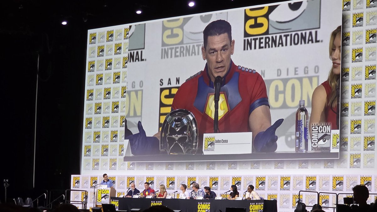 RobSWhiteside's tweet image. In #HallH and Mr. @JohnCena is here and dressed as @DCpeacemaker!