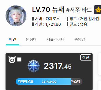 드디어 2300점 달성했어요!