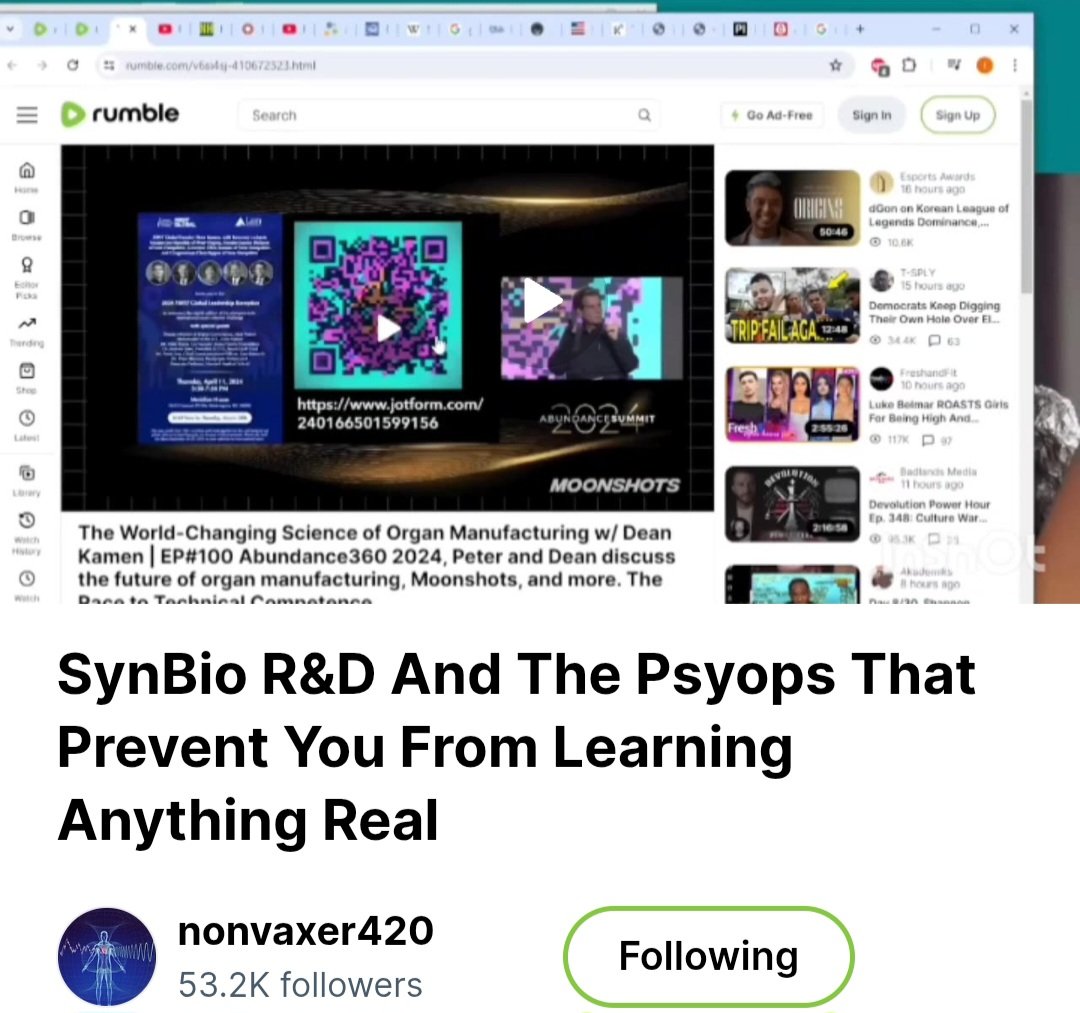 SynBio R&amp;D And The Psyops That Prevent You From Learning Anything Real
rumble.com/v6skksb-synbio…