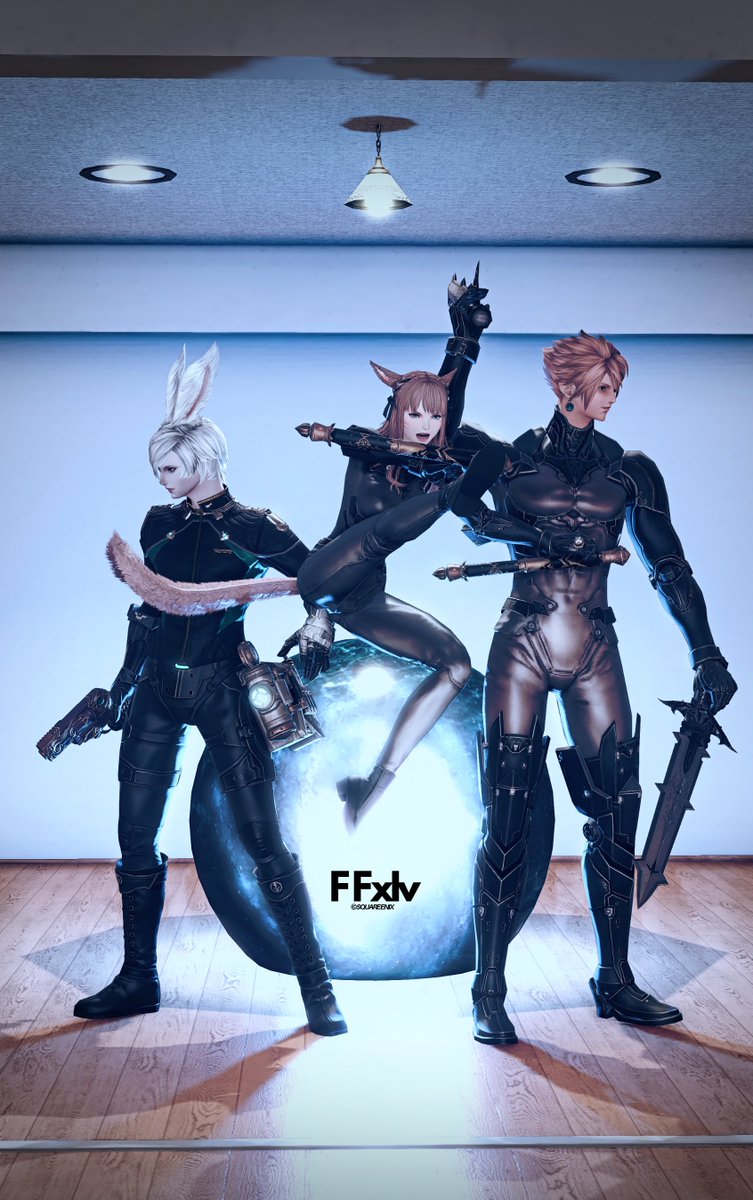 miketamaneco's tweet image. おはよう

滅茶苦茶GANTZ風味に作って貰えてたので
みて欲しい。加藤枠は頂いた

尚作成者はGANTZナニソレ？？って感じだった

作ってくれたのは、うさお愛に溢れる、るる（@14bb1u1uffhell0 ）さん
うさお好きな方は是非突撃👊
100点めざそう👋

#BrickStreetFenrir #Amis #FF14 #エレオス #エレゼン