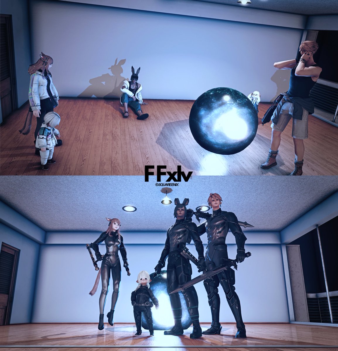 miketamaneco's tweet image. おはよう

滅茶苦茶GANTZ風味に作って貰えてたので
みて欲しい。加藤枠は頂いた

尚作成者はGANTZナニソレ？？って感じだった

作ってくれたのは、うさお愛に溢れる、るる（@14bb1u1uffhell0 ）さん
うさお好きな方は是非突撃👊
100点めざそう👋

#BrickStreetFenrir #Amis #FF14 #エレオス #エレゼン