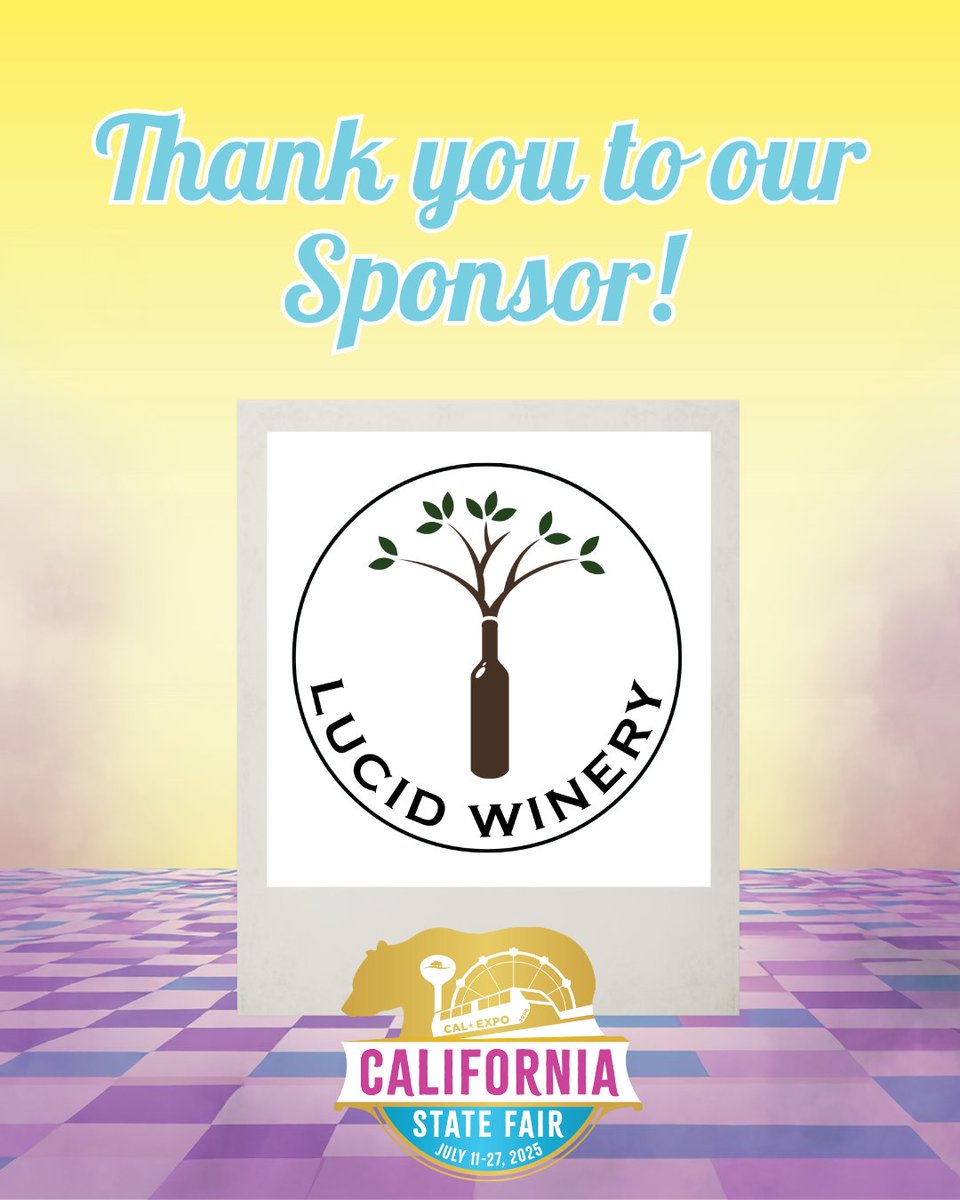 CAStateFair's tweet image. Thank you Lucid Winery! Lucid Winery is an organic winery, tasting room and events center owned by award winning winemaker, Kevin Luther. They are glad to donate wine to the Fine Art and Photography Exhibit!
#CAStateFair