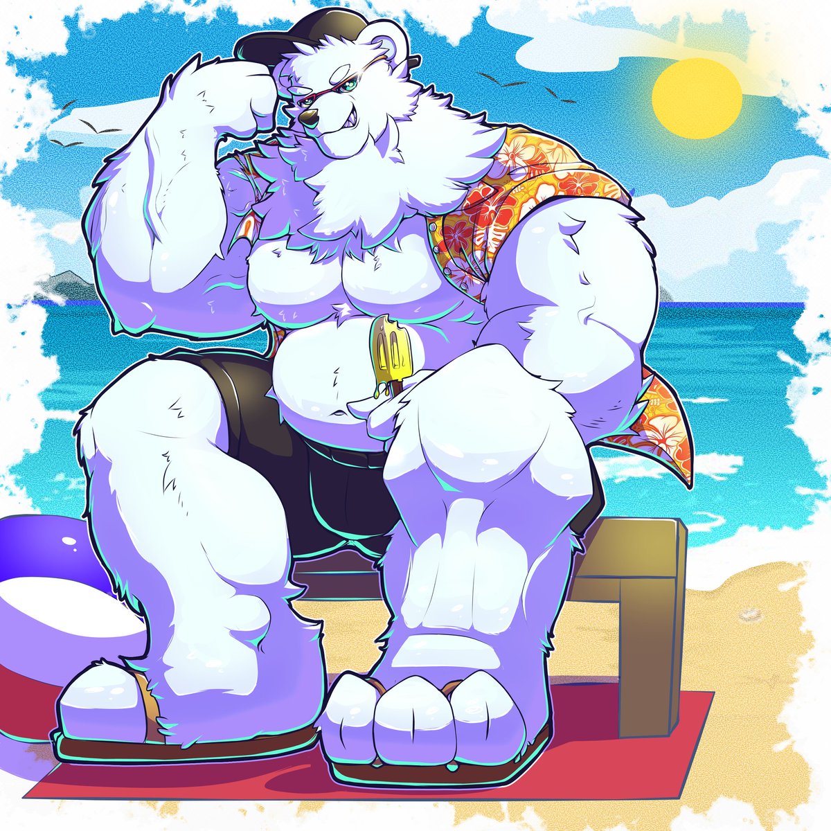 ASparkofDerp's tweet image. Everyone needs time out to relax and enjoy the sun! And where else is better to enjoy the sun than the beach? This fantastic commission was done by the fantastic @YouwantStars! Go send them your love!
#furry #furryart #commission #bear