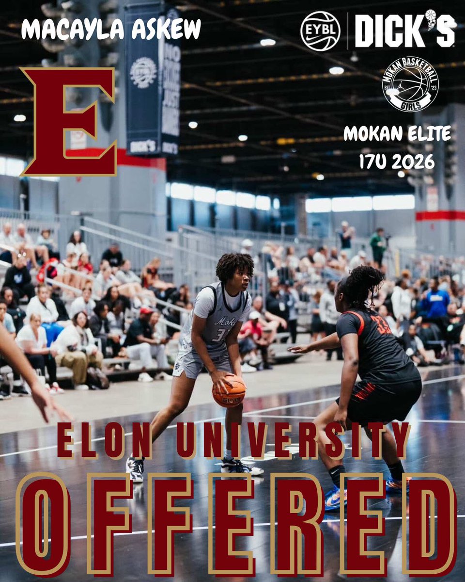 AskewMacayla's tweet image. After a great conversation with
@exdunker , I'm thanking God for this blessing and grateful to have received an offer from Elon University!
@ElonCoachLong @MokanGirls @LadyPantherBB