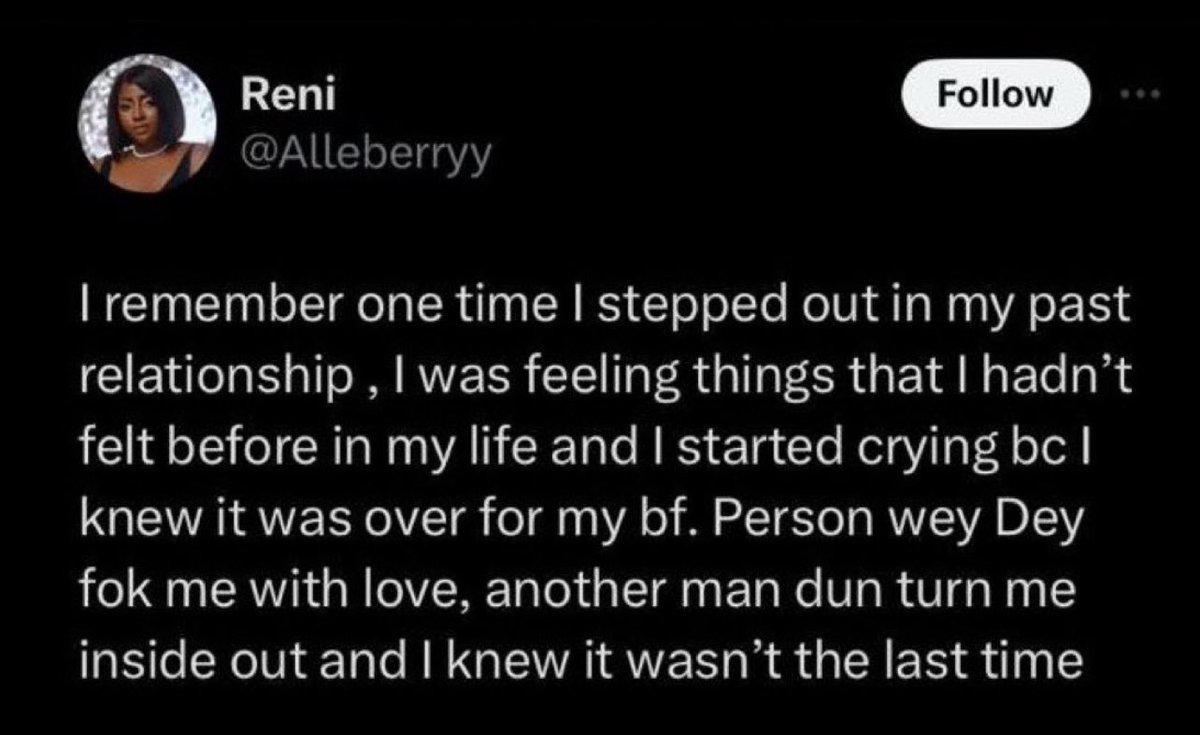 Cr7Godbrand's tweet image. She didn’t cheat, she just ‘stepped out.’”
“Don’t put all your eggs in one basket.”
“Don’t let your boyfriend stop you from meeting your husband.”
Ah yes, the poetic language of female cheating. So graceful. So empowering. When they do it, it’s “exploring options” or “finding…