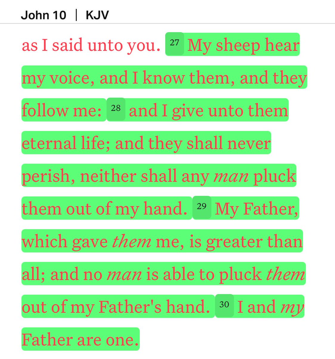 KDW1980's tweet image. Those who don’t believe in OSAS. How do you deal with the emphatic negation by Jesus in John 10: 27-28? It says that he gives his sheep eternal life and that there is no possibility of them ever perishing. What do yall say to this?