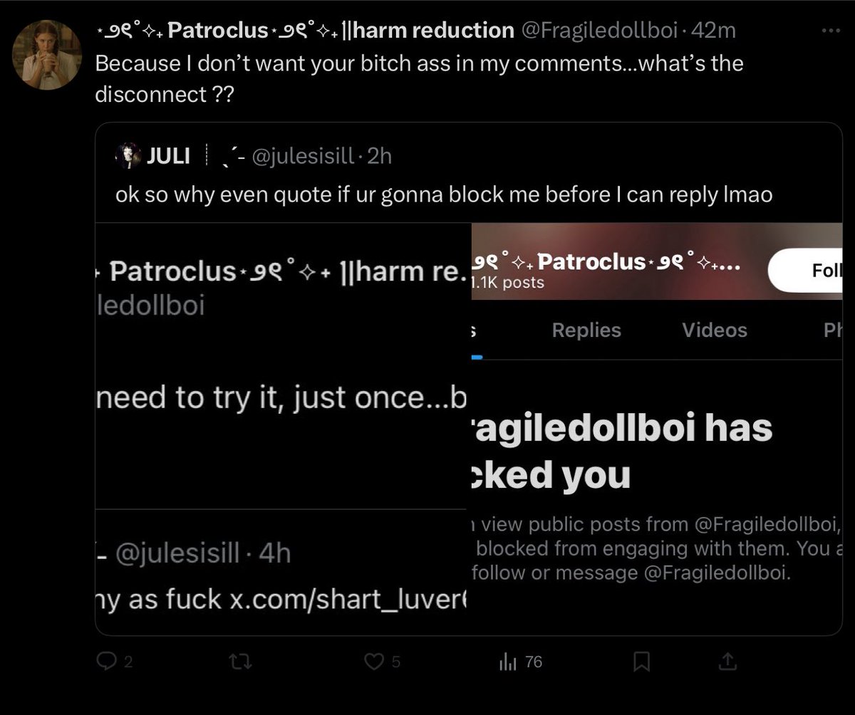 julesisill's tweet image. grown ass man with a lolita pfp arguing with me in random tweets bcoz he doesn’t wanna unblock me lmao y’all r weird