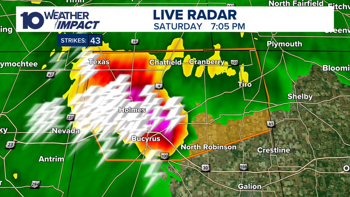 A Severe Thunderstorm Warning has been issued for Crawford Counties until 7/26 7:30PM Go to 10tv.com/radar for more details. #10tv