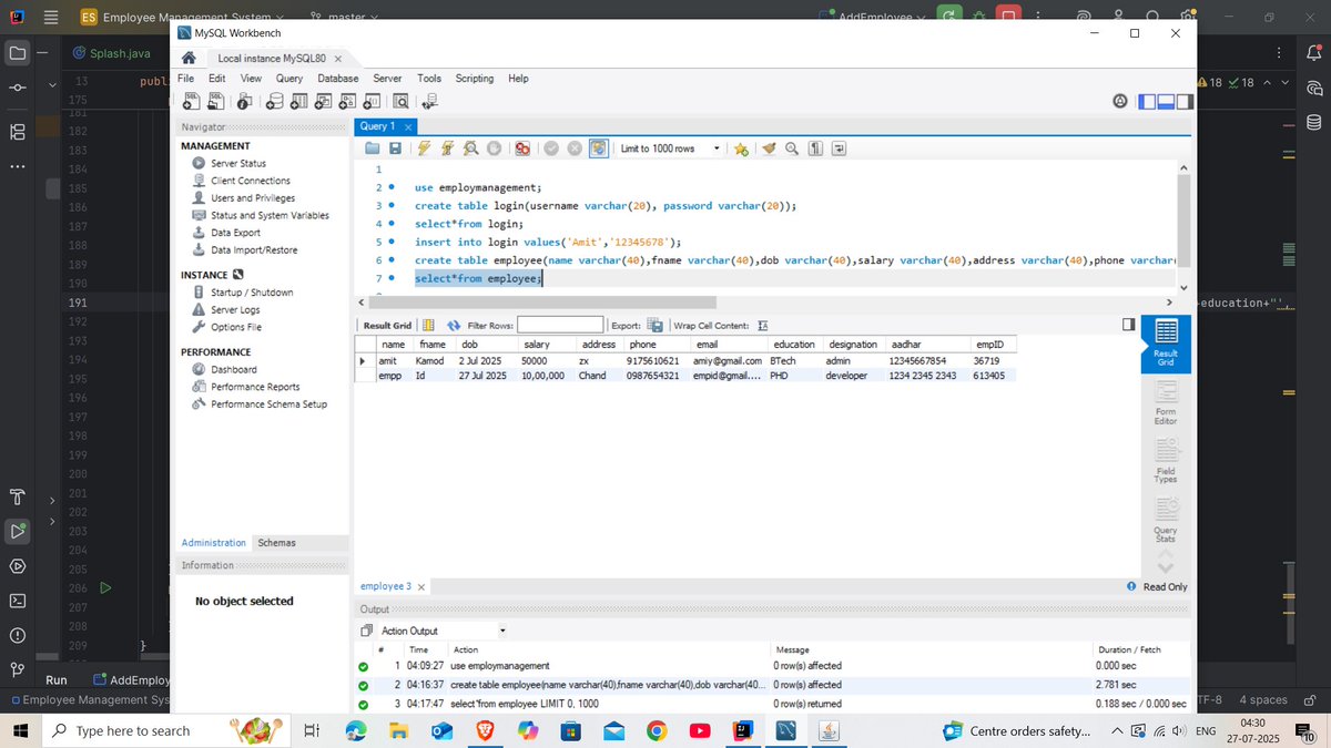 Amiitraiii's tweet image. Today I built the Add Employee page part of my Employee Management System.
This feature allows admins to input and manage employee data easily.
#Webdevelopment #javaProject #EmployeeManagementsystem #60DaysOfLearning2025