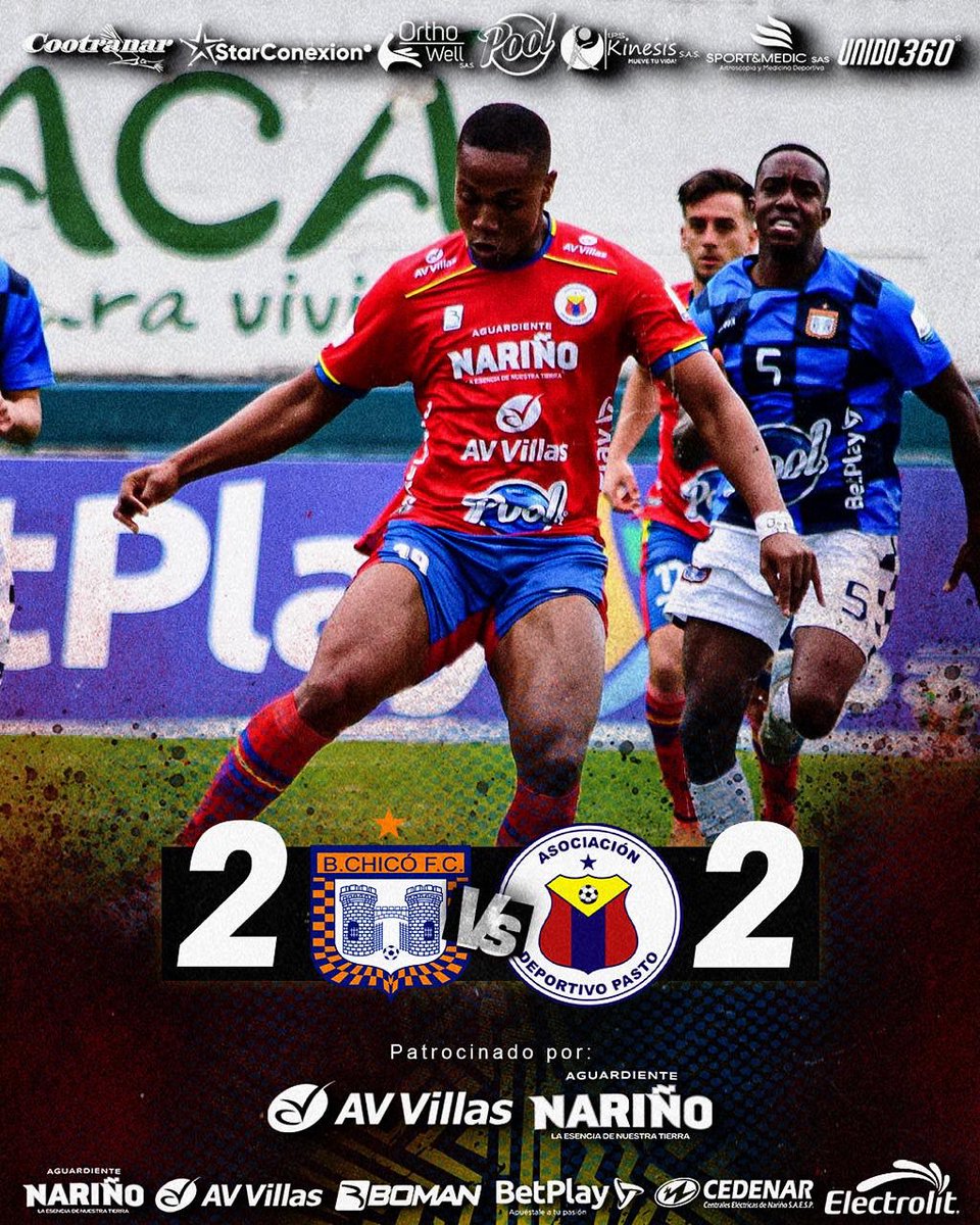 🔴🟡🔵 Finaliza el partido en La Independencia. 

El volcán suma un punto importante en condición de visitante tras empatar 2-2 frente a Boyacá Chicó.

Seguimos sumando en esta Liga BetPlay II 2025. 

¡Vamos, Pasto! 🌋💪