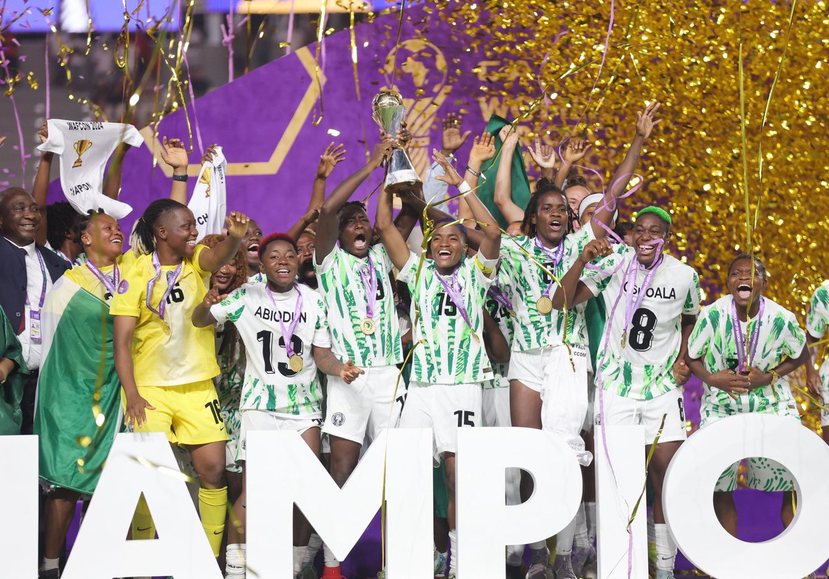 CAF_Media's tweet image. 🤩🤩🤩 Congratulations to @NGSuper_Falcons. The Champions of TotalEnergies CAF Women’s Africa Cup of Nations Morocco 2024. 🙌
They staged an extraordinary second-half comeback to defeat hosts Morocco 3-2 to lift their 10th WAFCON title at the Stade Olympique in Rabat on Saturday…