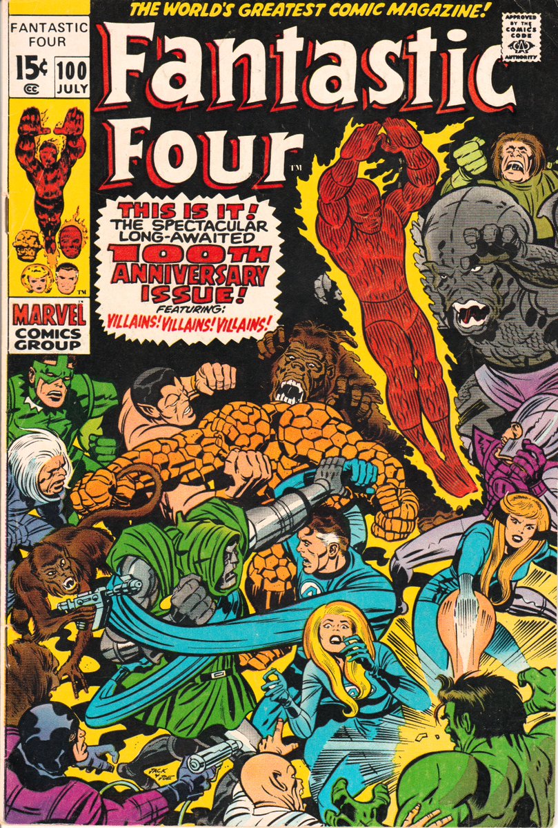 odhurt's tweet image. Fantastic Four 100 by Stan Lee, Jack Kirby and Joe Sinnott. One of my favorite issues.