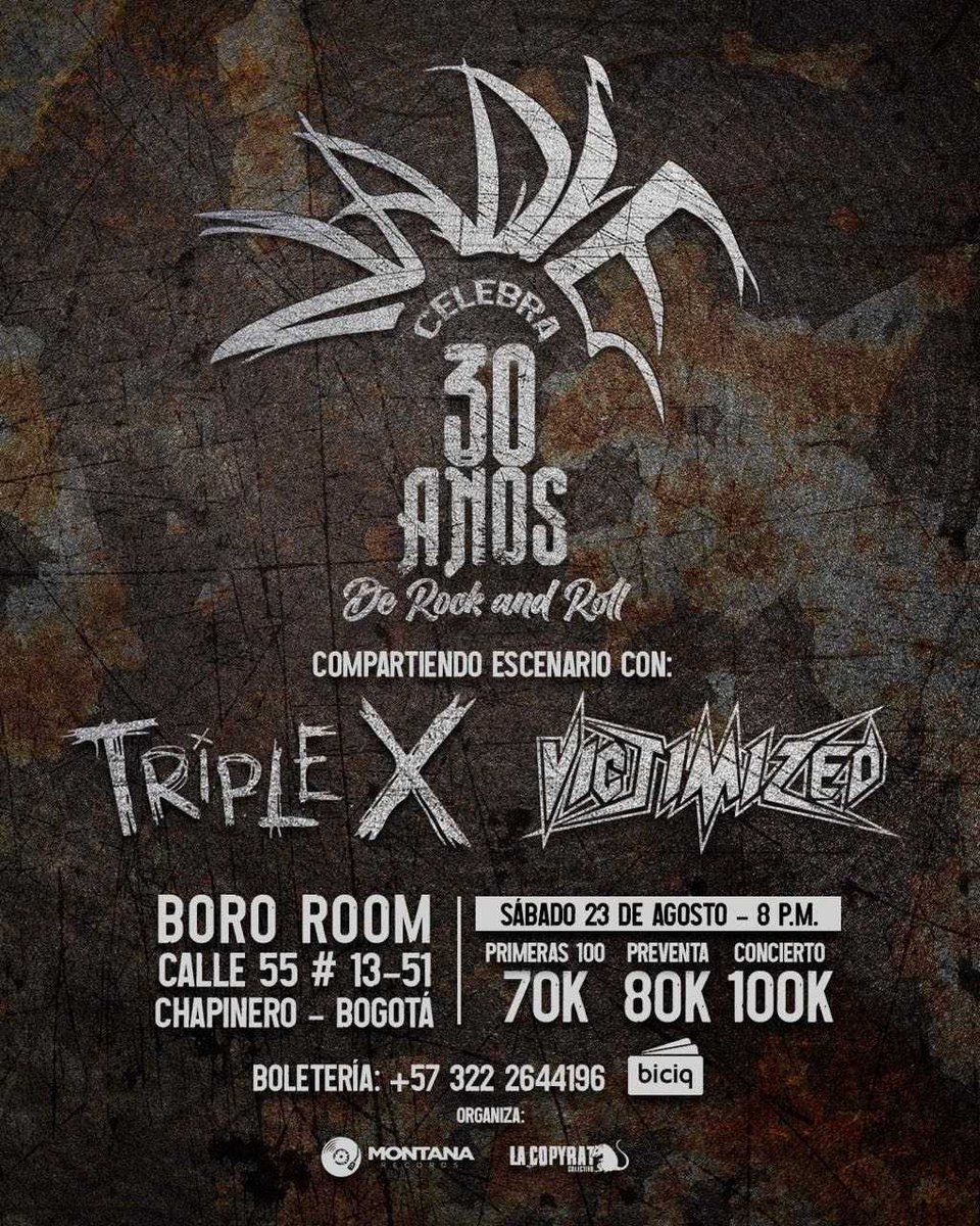 Radiorageofi's tweet image. La banda de punk rock colombiana Nadie, liderada por el cantante y guitarrista Julián Velásquez, regresa a Bogotá para celebrar 30 años de carrera el próximo sábado 23 de agosto en Boro Room
radiorageoficial.com/2025/07/26/nad…