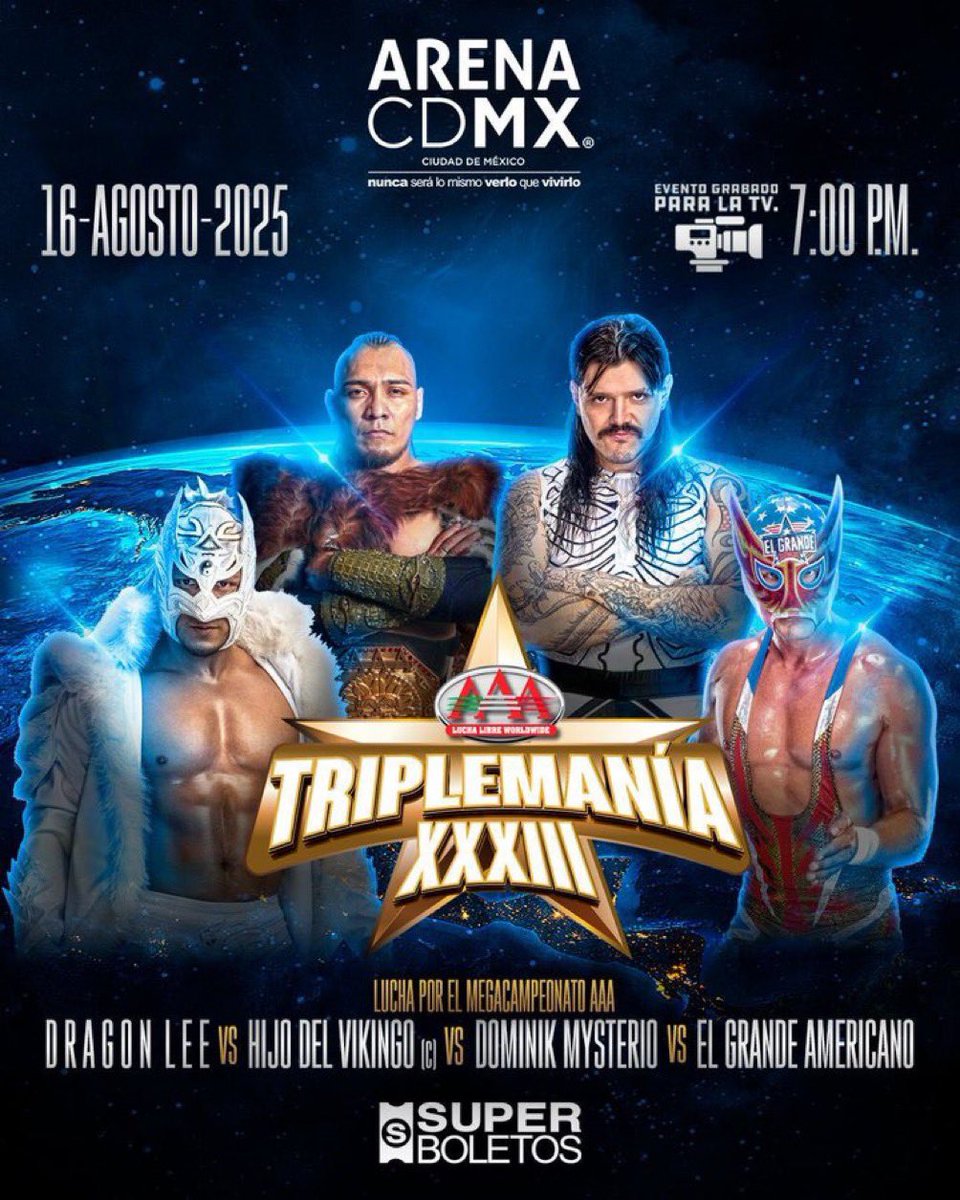 Pydrooo's tweet image. Triple H Has Announced That:
TripleMania 33 Will Be Live On YOUTUBE On August 16th. Thatโll be headline by A Fatal 4 Way For The Triple A Mega Championship