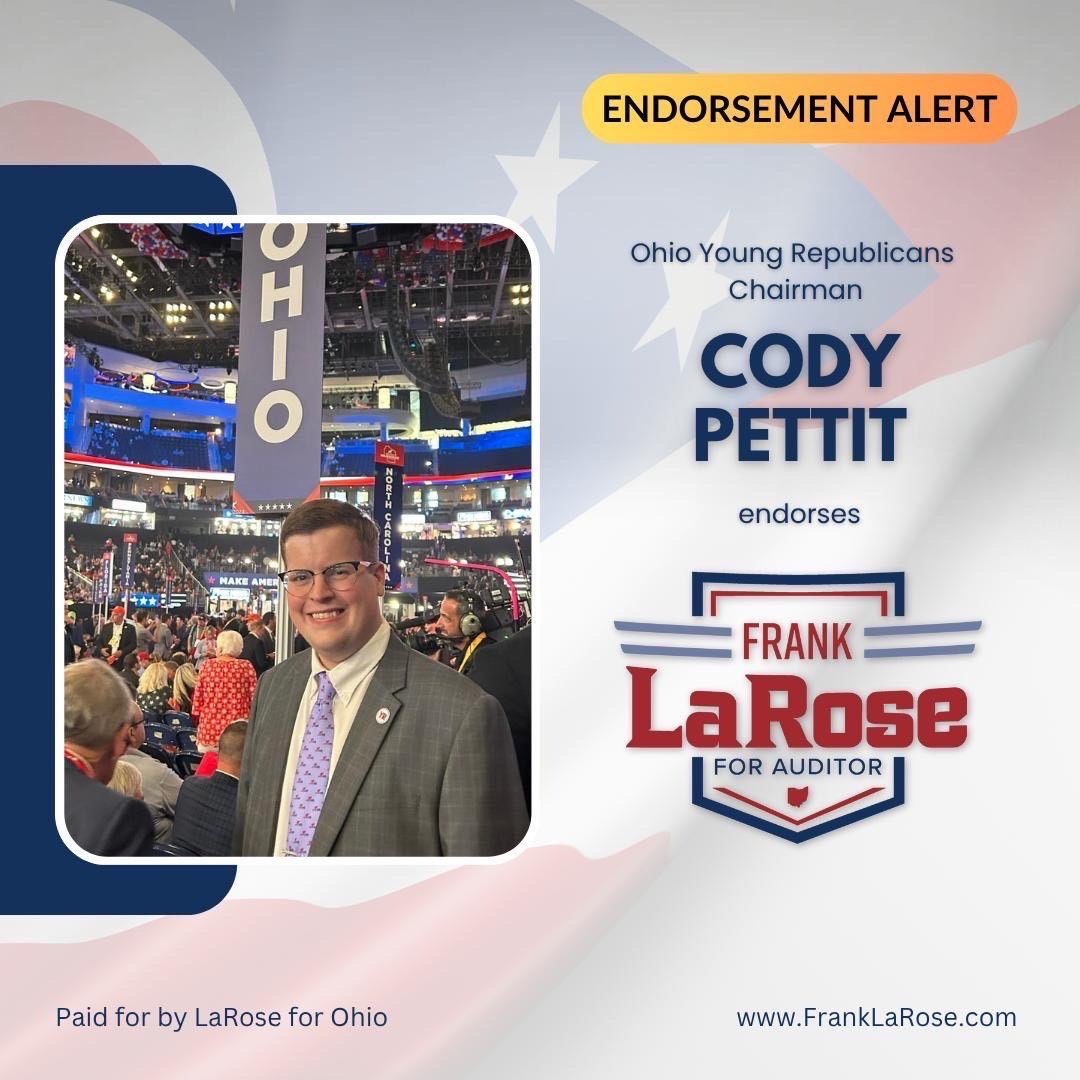 As chairman of the <a href="/OhioYRs/">Ohio Young Republicans</a> , <a href="/CodyAPettit/">Cody Pettit</a> is leading a statewide effort to build our party's farm team. Cody heads a 30-chapter volunteer organization that's been recruiting, supporting and mobilizing Republicans for nearly 100 years. As a former city council member in