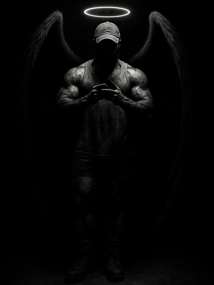 RodneyAllebach's tweet image. He rose from ash where angels bled,
With iron hands and eyes long dead.
No light precedes the steps he takes
He walks where time itself unshakes.
His wings are black, not built for flight,
They fold like night around the light.
No herald sings, no warnings sound
When he appears,…