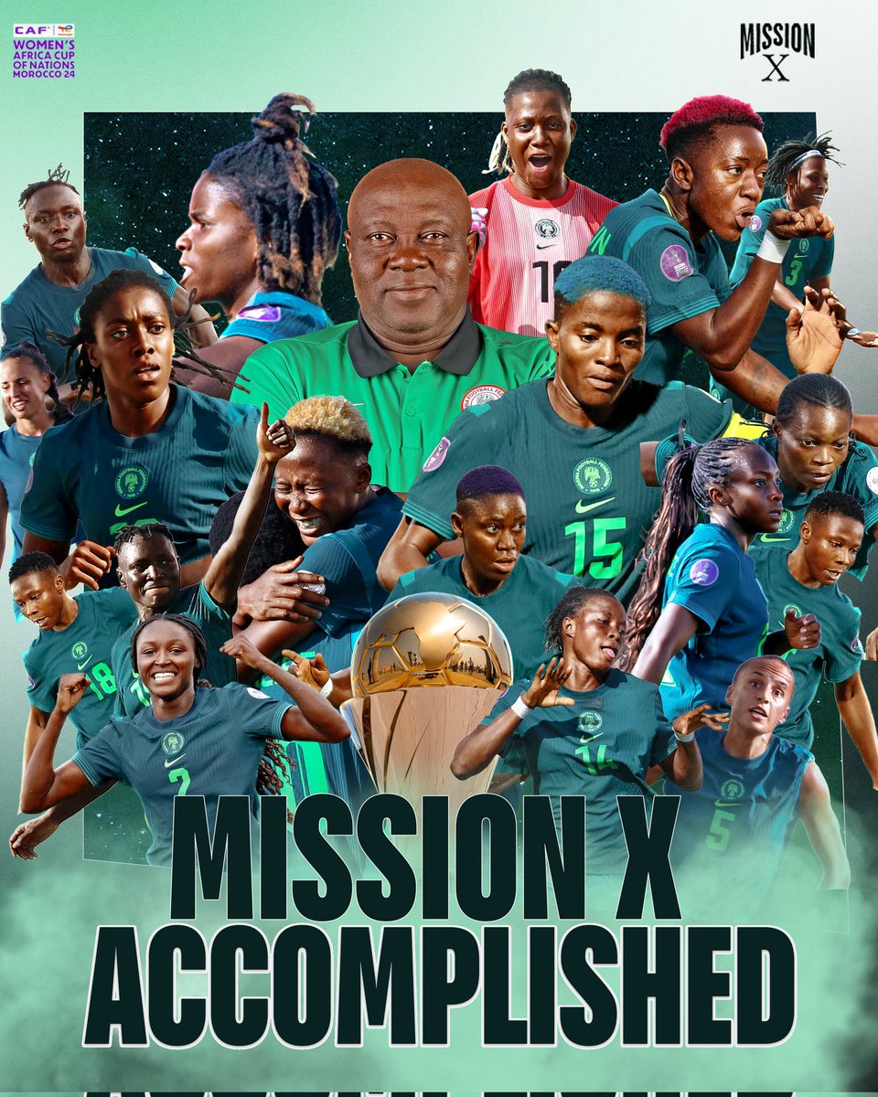 HMSTERLORD's tweet photo. This comeback against Morocco will be told to 10 generations; how Super Falcons came from 2-0 down at half time to beat the host nation.

10-time AFRICAN CHAMPIONS!! If e dey easy, run am!!

#MissionX #WAFCON #PeterObi2027 #peterobionparallelfacts #Peterobiiscoming https://t.co/LJ6oyaN0SZ