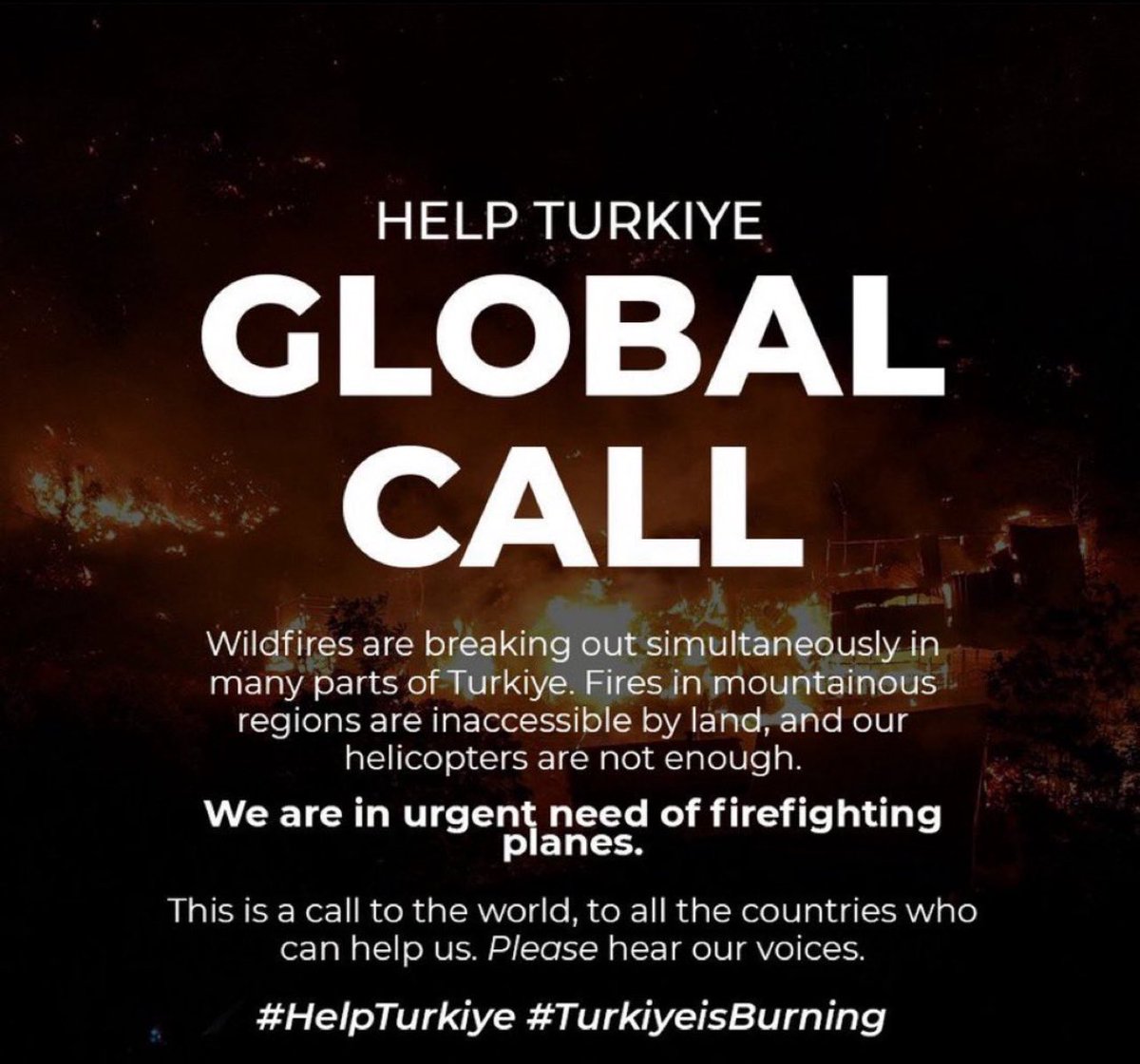 noctifer97's tweet image. WE NEED GLOBAL SUPPORT
#helpturkey #globalcall #turkeyisburning #yangin #yangınvar