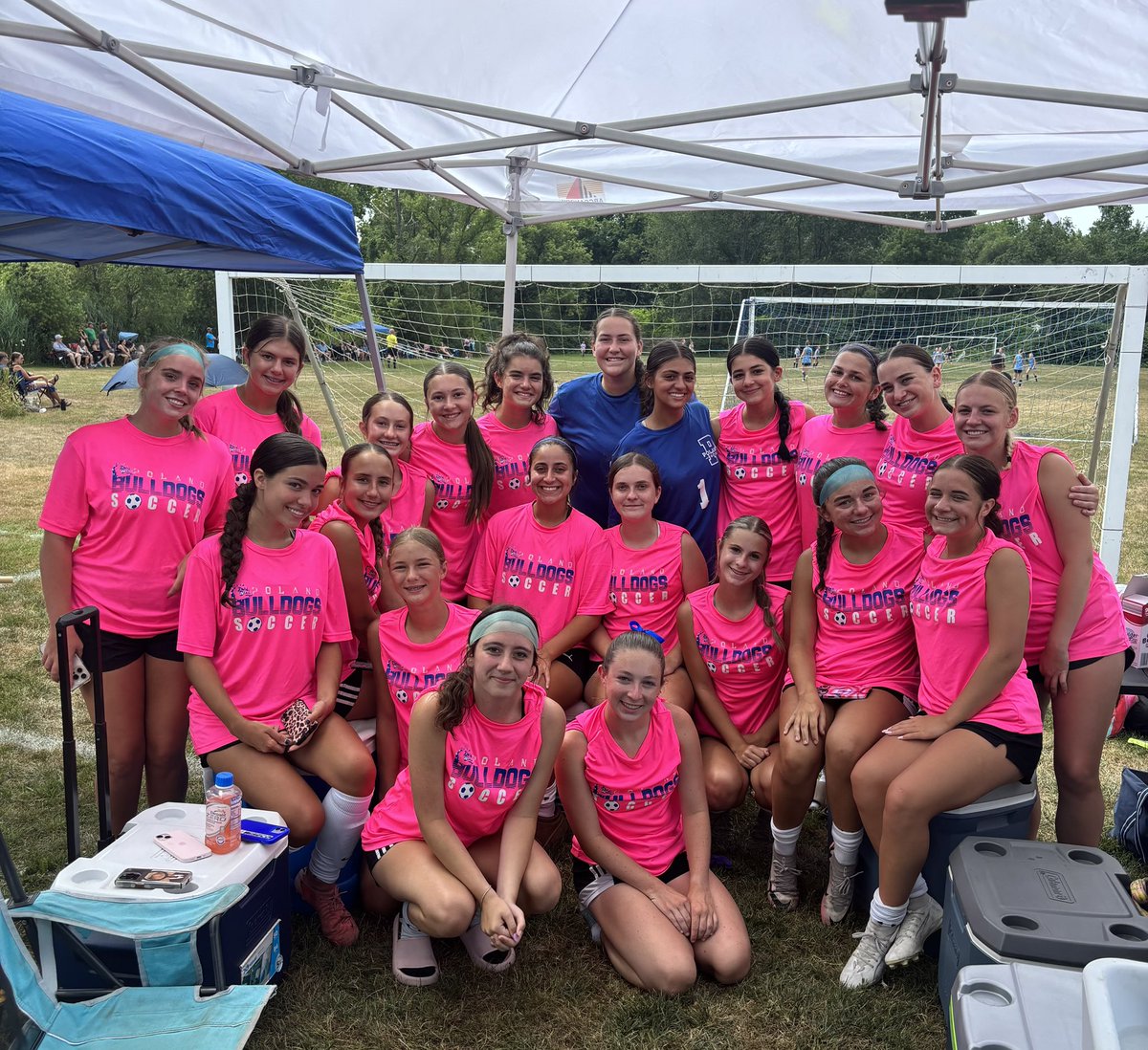 Irish Classic today in Akron. Spending some time together  in between games as our girls continue their preseason prep. Season is almost upon us! 
🐶⚽️🤍💙