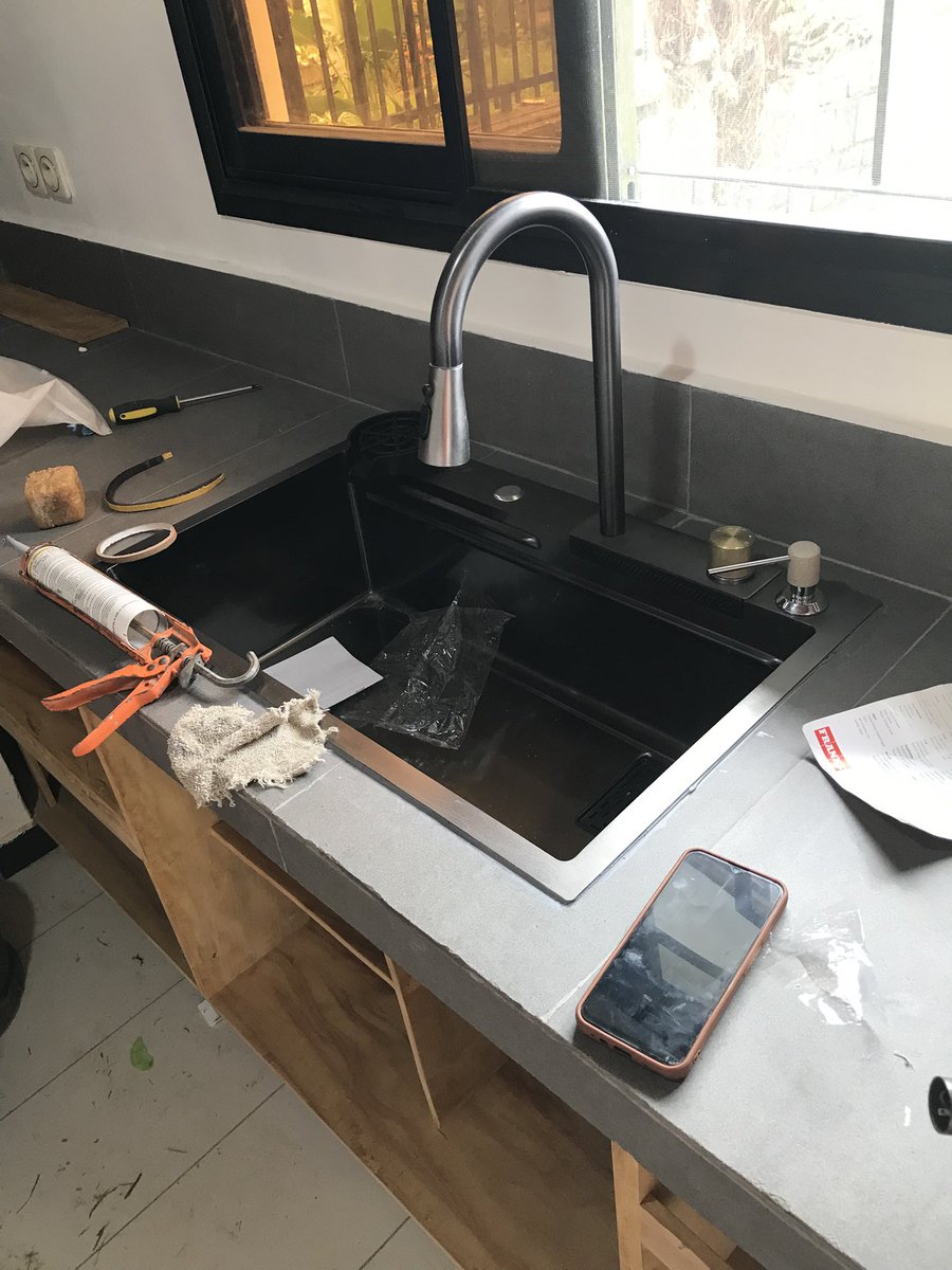Simples montages d’un évier de cuisine 1seul bac chic ✨