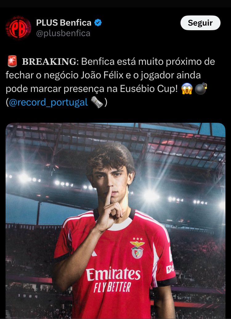 "João Félix e o jogador ainda pode marcar presença na Eusébio Cup!"

O Félix ainda ia jogar hoje na Whiskey Cup 😂😭

Aproveitem, têm memes para o ano todo 😅
