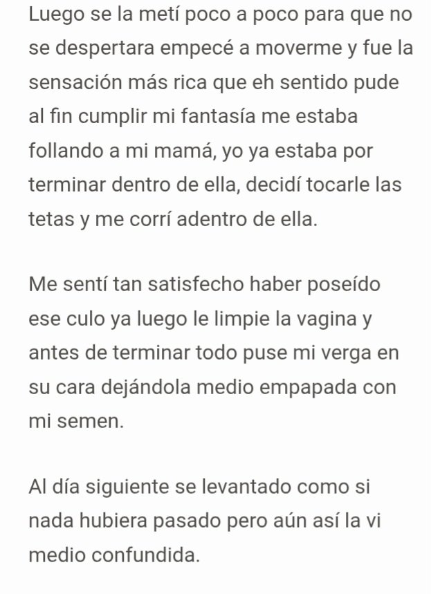 RelatosFilial's tweet photo. Me cogi a mama, cuando ella estaba ebria.
Incesto madre e hijo. https://t.co/T9kfnvF0Gf