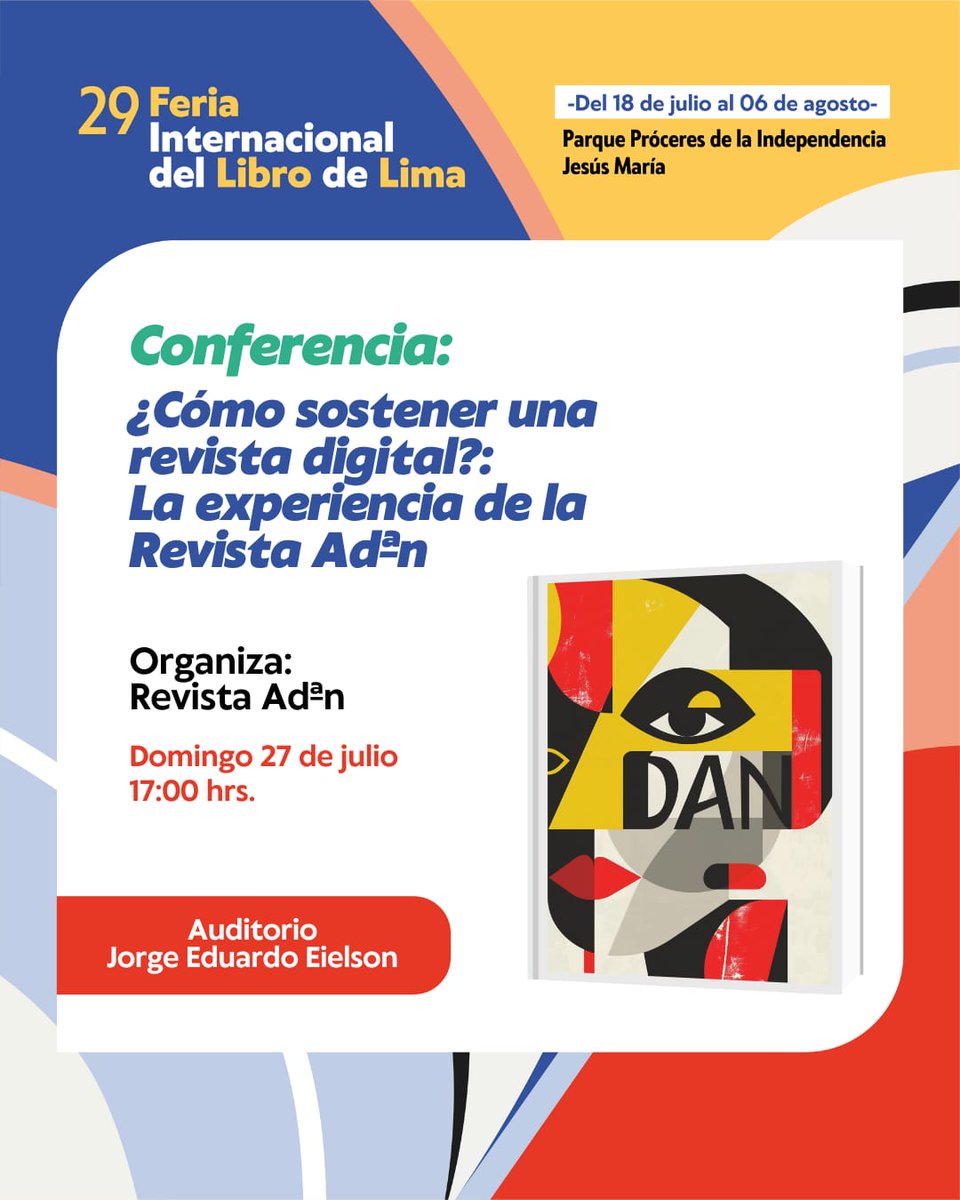 rebelwisdom0's tweet image. Extiendo la invitación a todos los interesados que estén radicados en Lima, en esta presentación de la revista digital que llevo junto a mi buen amigo Carlos D. Ventura, egresado de Literatura por la Universidad Nacional Mayor de San Marcos, en la Feria del Libro de Lima.