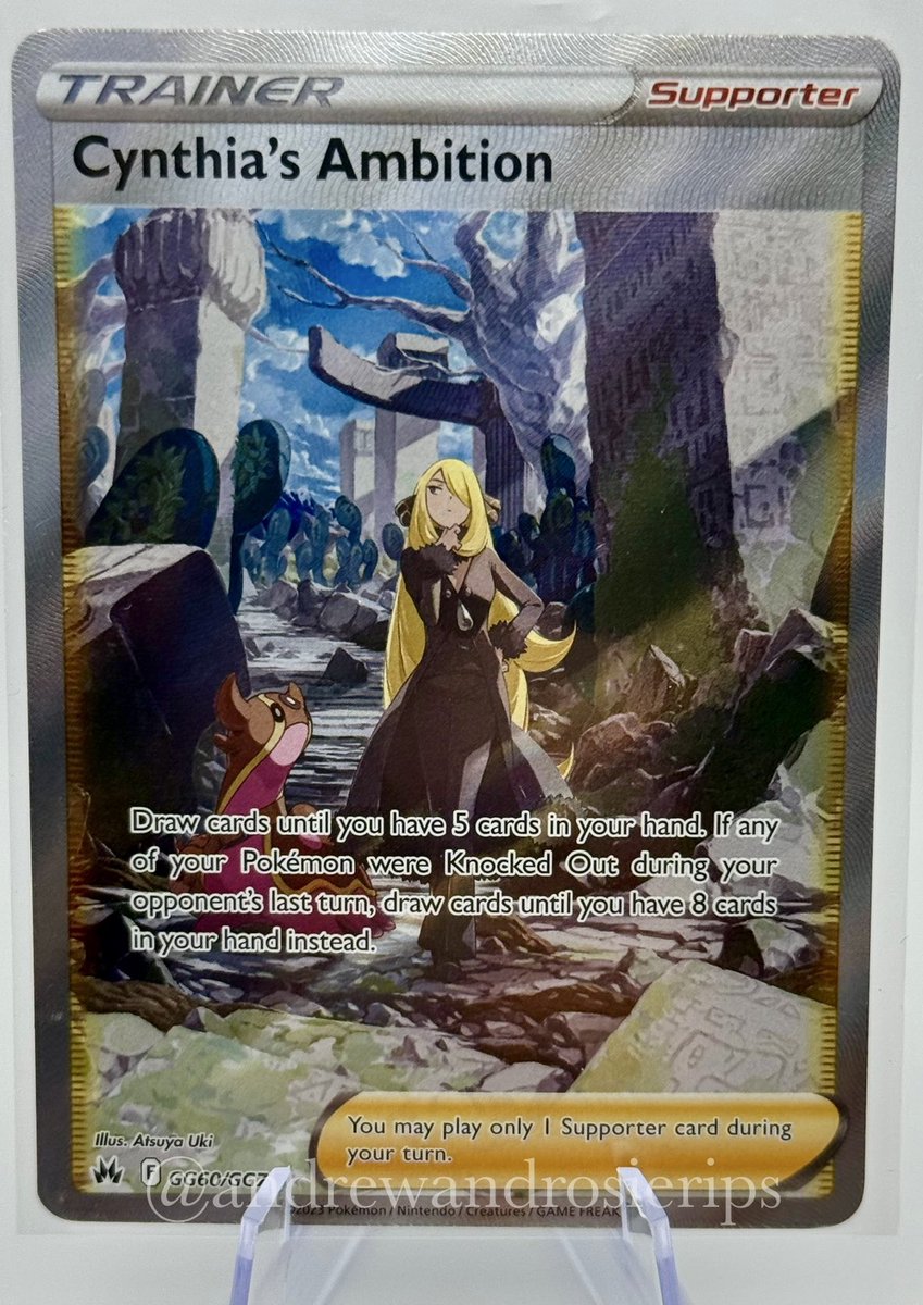 Andrewdeeeeee's tweet image. 🚨 ONE FULL ART TRAINER CARD TO RULE THEM ALL! 😎 Which Pokémon legend are YOU keeping in your deck? Drop your pick below! #RosieRips #PokemonShowdown