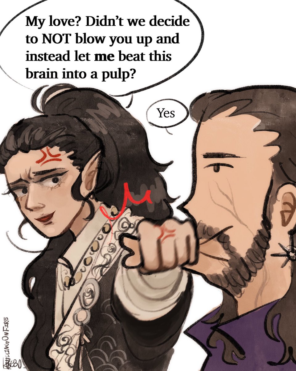 KindlingOnFire's tweet photo. Breaking my heart right before the big battle smfh 😩 Anyways monk Tav is fun to play

#BaldursGate3 https://t.co/bnv4jZJApQ