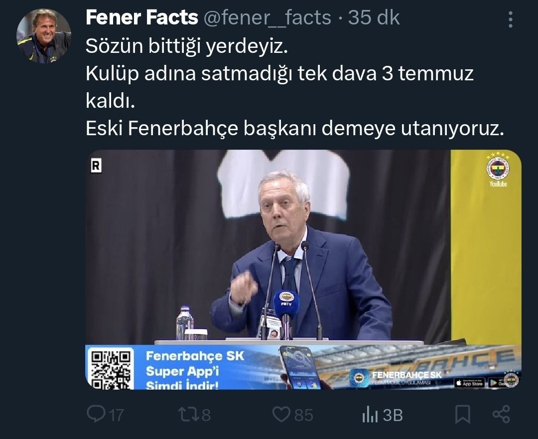 ben size diyorum ki her hesap gerçek Fenerbahçeli değil...