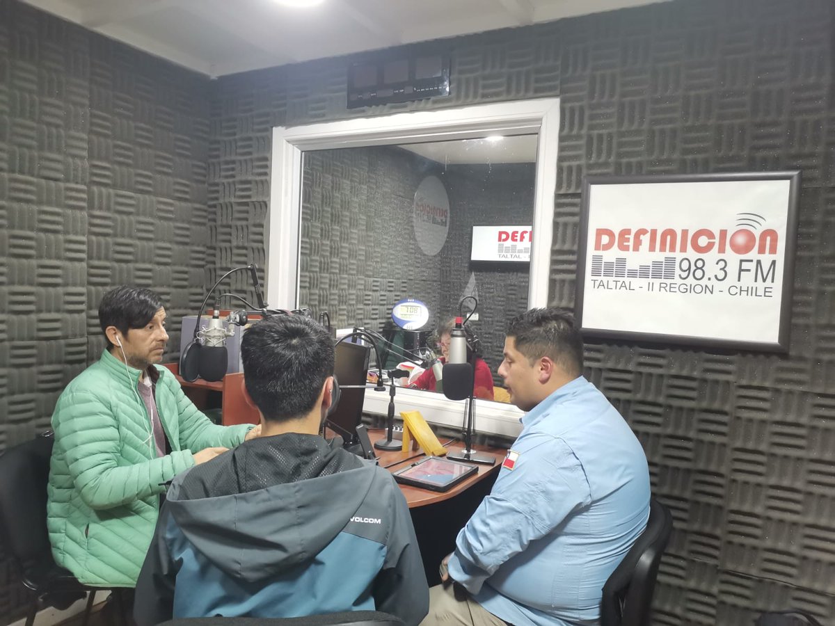 CperezSotelo's tweet image. Agradecemos a @definicionfm por el espacio de difusión del simulacro de remoción en masa a realizar el 7 de agosto en la comuna de #Taltal , organizado por @Senapred y la importante colaboración de @Adapta_Clima