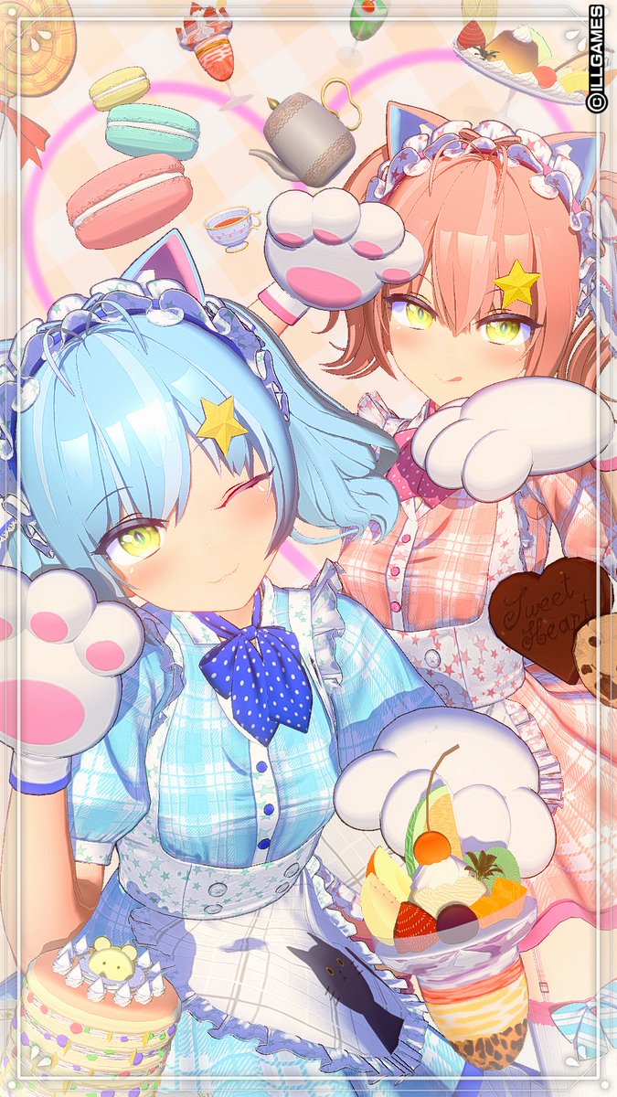 そういえば双子キャラって作った事無かったなぁと
という訳で本日ご紹介するのはネコミミ双子メイドちゃんです、赤い子の方がお姉ちゃんの予定
どうぞお納め下さい🐈️👬

#サマすく
#ILLGAMES