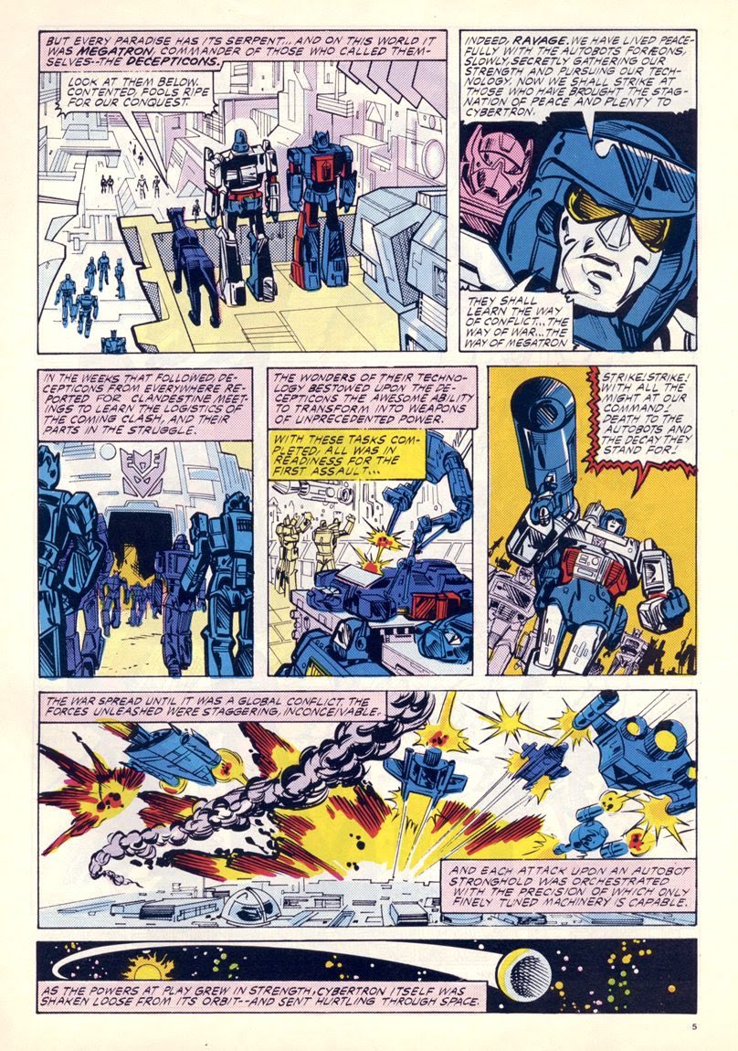 Yknow back in the 80s Megatron wasn’t meant to be a sympathetic or “Fallen Hero” villain, 

I’d kinda like this approach that Megatron craved power and started the war because he felt peace made Cybertron weak

Also battle on the surface sending the planet out of orbit is insane