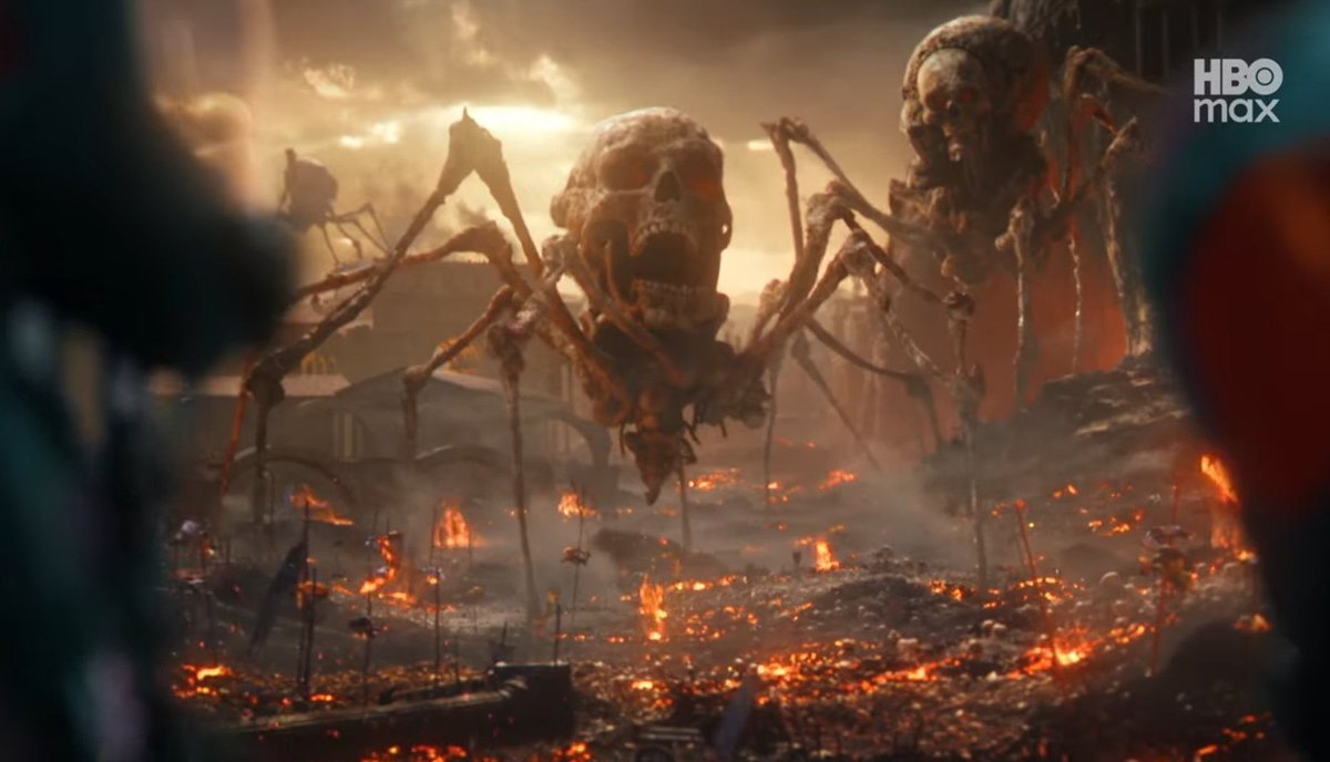 B3Geek's tweet image. C vê que a parada tá ficando séria em Pacificador quando os caras abrem um portão dimensional e dão de cara com aranhas caveira gigantes…