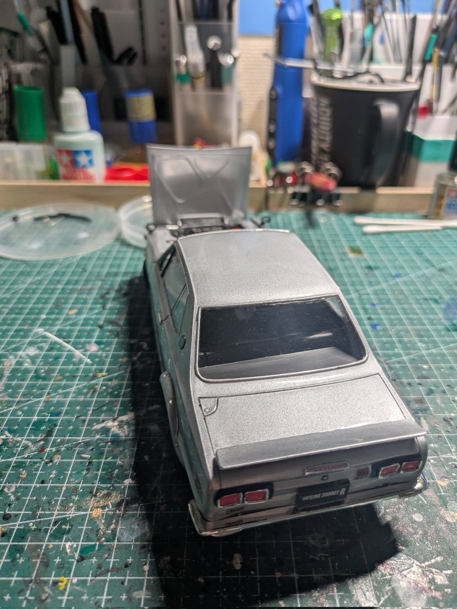 t_wakou's tweet image. スカイライン 2000GT-R ハードトップ
完成しました!
今回もエンジン内部コード類も自作色々と課題が出ましたが個人的には満足な仕上がりです!
旧車はやっぱりかっこいい〜!
#俊作会長を偲んでタミヤ製品をアップしよう