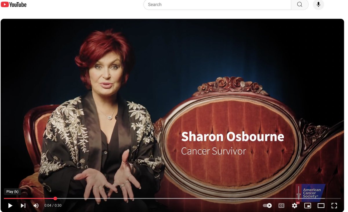 fireflyann's tweet image. Sharon Osbourne was in one of my favorite PSA's for colorectal cancer.
Humorous and personal, honest and attention getting.
From 2018.
@AmericanCancer
youtube.com/watch?v=M-eT1K…