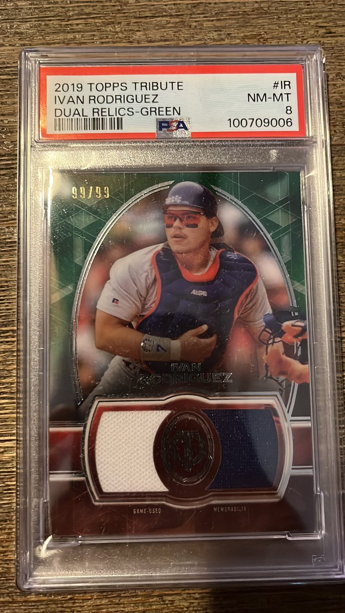 deanglass12's tweet image. Pudge Topps Tribute /99 PSA 8

$15