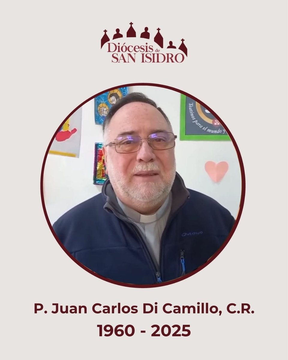 Compartimos la triste noticia del fallecimiento del P. Juan Carlos Di Camillo, C.R, párroco en Sagrado Corazón de Boulogne.

Acompañamos con nuestra oración a su familia, amigos, comunidad parroquial y hermanos Teatinos.
R ezamos por su eterno descanso.