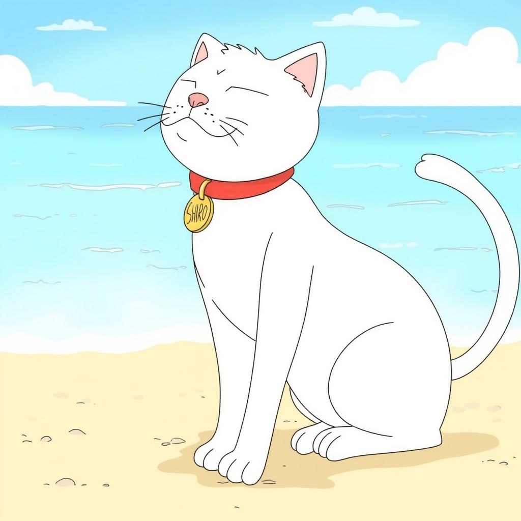 shiro's tweet image. Shiro touched sand for the first time today… and is now the CEO of beach naps. ☀️🐾
#ShiroETH #CryptoCat #BeachVibes #SUMMER2025