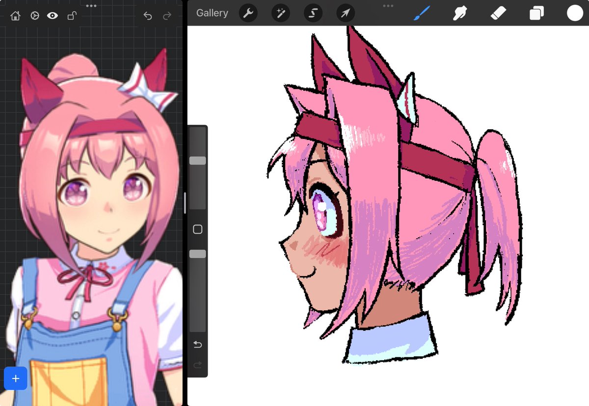 highlighterjuic's tweet image. haru urara anime moe airvent side profile