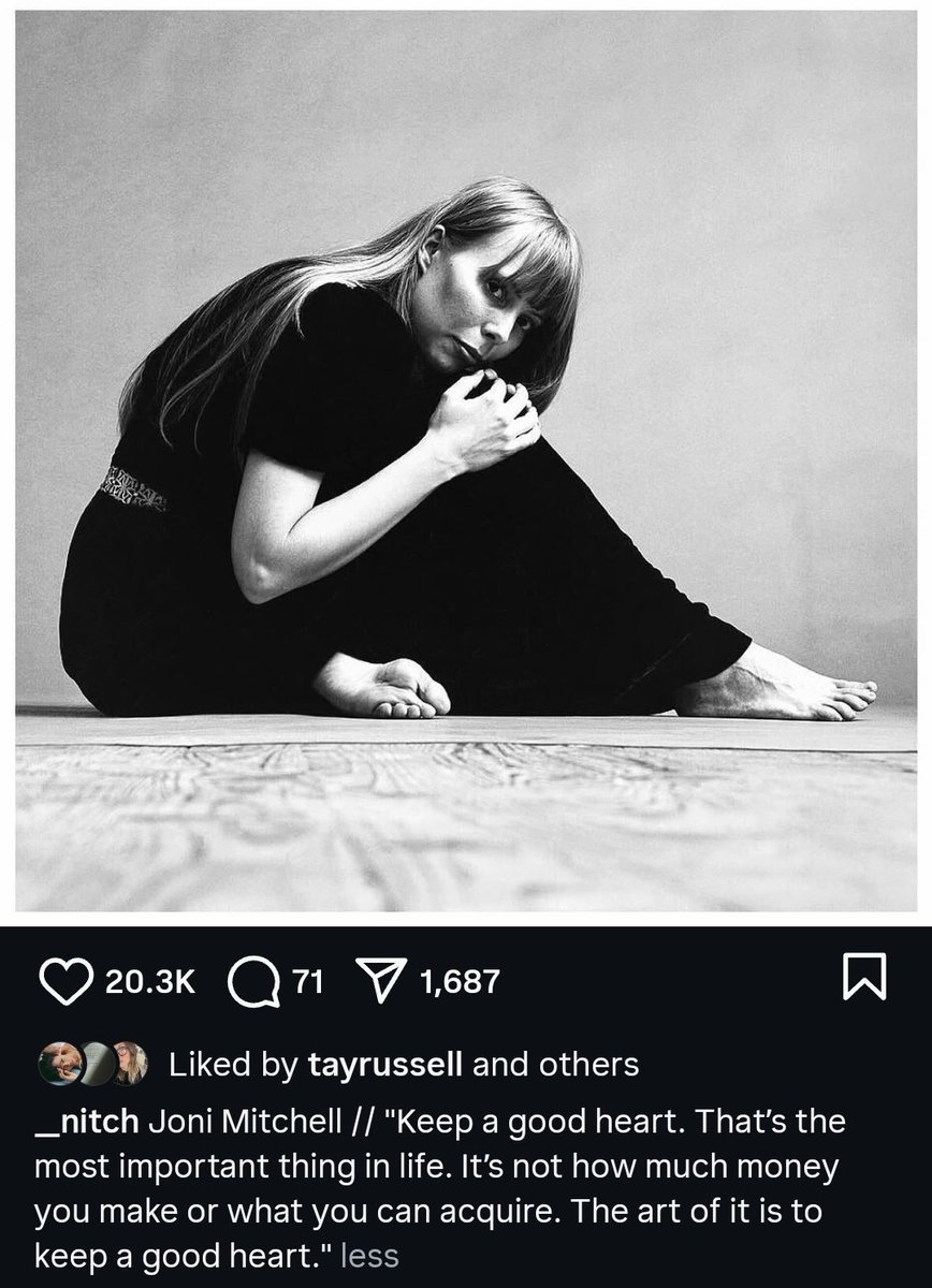 TayRussellNews's tweet image. Taylor Russell recently liked Nitch’s post referring to a quote by Joni Mitchell.