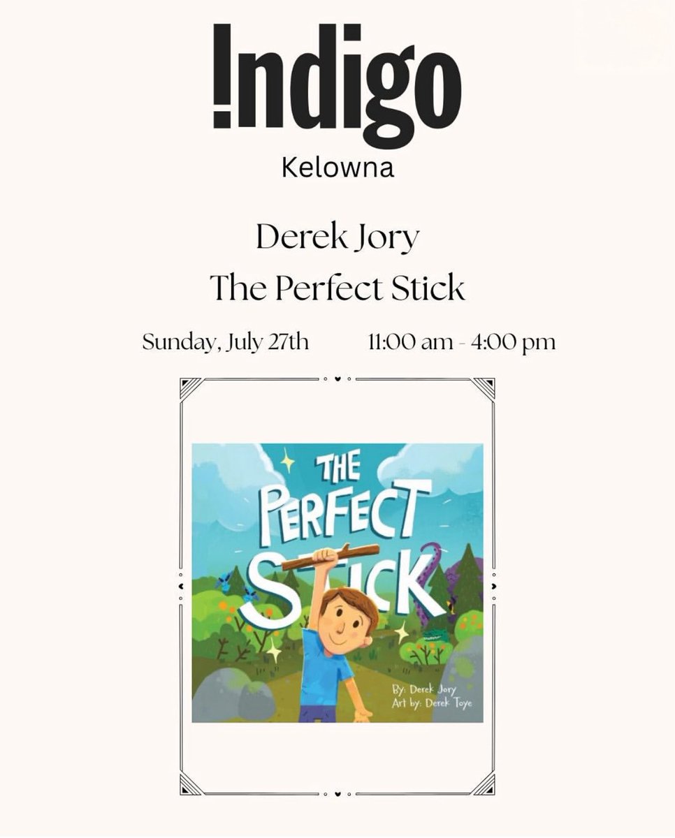 Kelowna! I’ll be at <a href="/chaptersindigo/">Indigo</a> in Orchard Park Mall on Sunday, signing copies of <a href="/perfstickbook/">ThePerfectStickbook</a> from 11 am to 4 pm! Come by and say hi!!