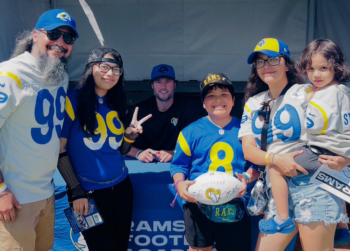 Thanks to the Los Angeles Rams and the Rams Football Academy for the opportunity to meet our QB1 Matthew Stafford. My son was excited to meet him and talk to him. Lifetime memories.