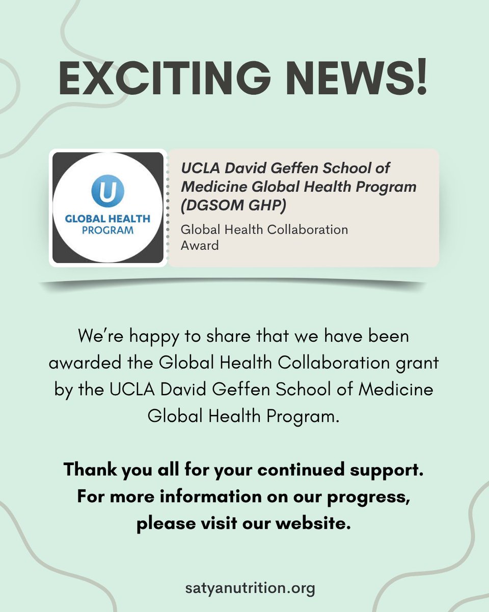 The Satya Nutrition Foundation (@satyanutrition) on Twitter photo Thank you to the <a href="/dgsomucla/">David Geffen School of Medicine at UCLA</a>'s Global Health Program for this opportunity! We are so grateful for your support as we strengthen our collaboration with @akuglobal to raise equitable access to nutrition and combat childhood malnutrition in South Asia. Together, we are stronger 🤍🌿 Thank you to the <a href="/dgsomucla/">David Geffen School of Medicine at UCLA</a>'s Global Health Program for this opportunity! We are so grateful for your support as we strengthen our collaboration with @akuglobal to raise equitable access to nutrition and combat childhood malnutrition in South Asia. Together, we are stronger 🤍🌿