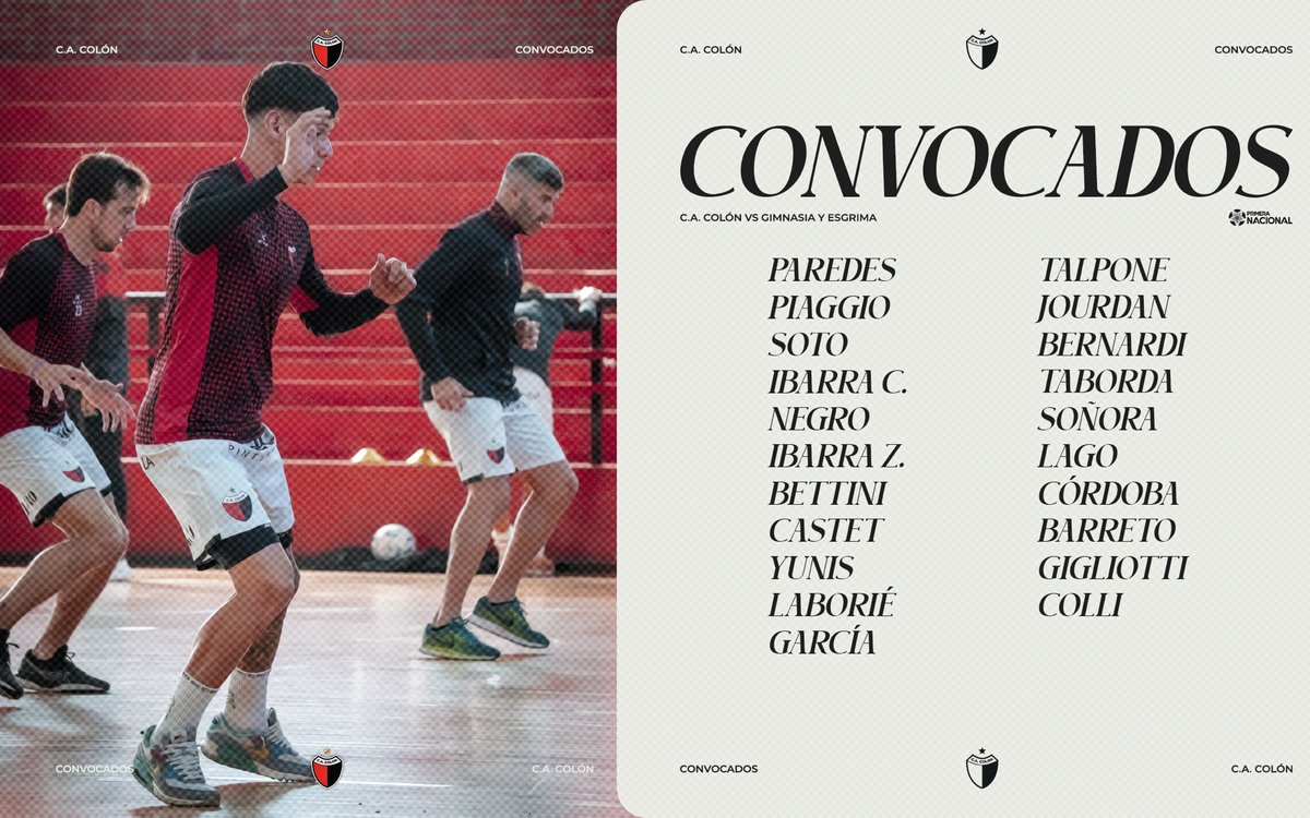 📝 Jugadores convocados por Martín Minella para el partido de mañana.