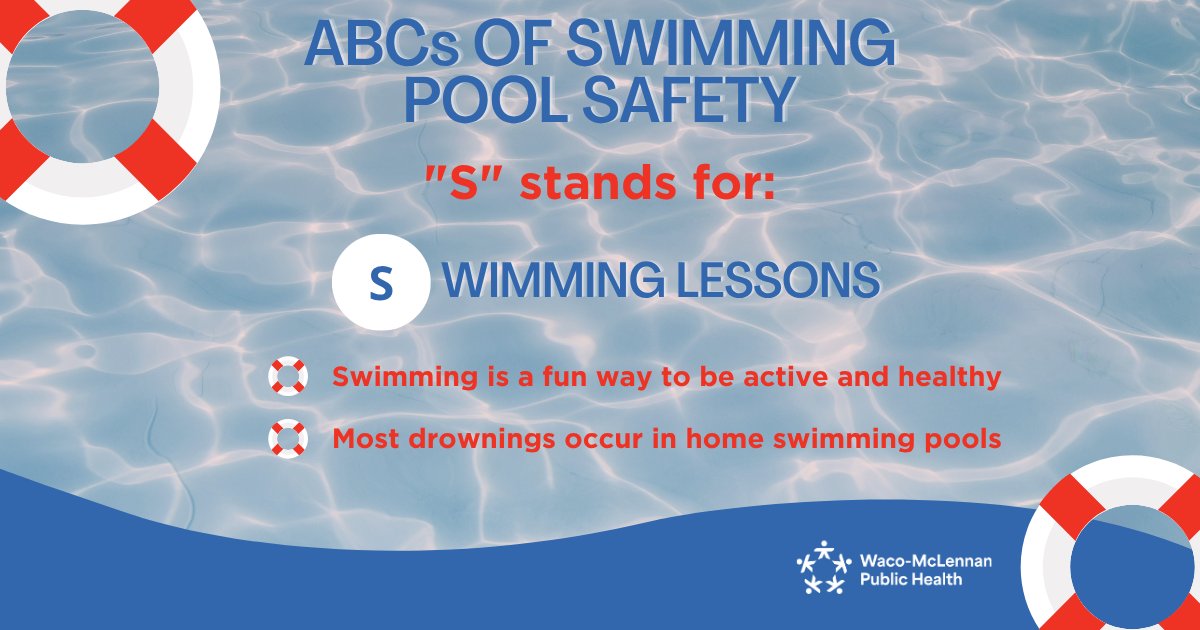 wacohealthdept's tweet image. SWIMMING POOL SAFETY: Swim lessons can reduce drowning risk by up to 88% for kids 1–4. Doris Miller Community Pool offers lessons year-round for all ages!
🔗 waco-texas.com/community-pool
#PoolSafety #Summer