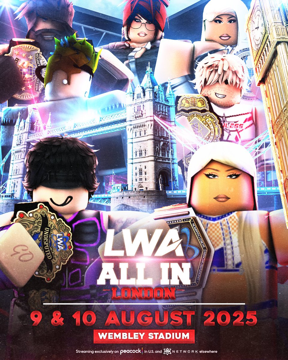 LWA (@lwa2025) on Twitter photo 🇬🇧THIS SUMMER🇬🇧
In 2 weeks LWA comes to you live from Wembley Stadium for the biggest event of the Summer.
Catch the likes of <a href="/MattAshford6/">mXa</a>, <a href="/JayDarrienRW/">Jay Darrien</a>, <a href="/F4DE_4/">fade</a>, <a href="/50bcnds/">ꨄ josie bella</a>, <a href="/OminationW/">Omination Ro-Wrestling</a>, <a href="/Ash_Cargill/">💎| 𝐓𝐇𝐄 𝐒𝐓𝐎𝐑𝐌</a>, #KordynneGrace on August 9th & 10th!
#LWA2025 #LWAAllIn 🇬🇧THIS SUMMER🇬🇧
In 2 weeks LWA comes to you live from Wembley Stadium for the biggest event of the Summer.
Catch the likes of <a href="/MattAshford6/">mXa</a>, <a href="/JayDarrienRW/">Jay Darrien</a>, <a href="/F4DE_4/">fade</a>, <a href="/50bcnds/">ꨄ josie bella</a>, <a href="/OminationW/">Omination Ro-Wrestling</a>, <a href="/Ash_Cargill/">💎| 𝐓𝐇𝐄 𝐒𝐓𝐎𝐑𝐌</a>, #KordynneGrace on August 9th & 10th!
#LWA2025 #LWAAllIn